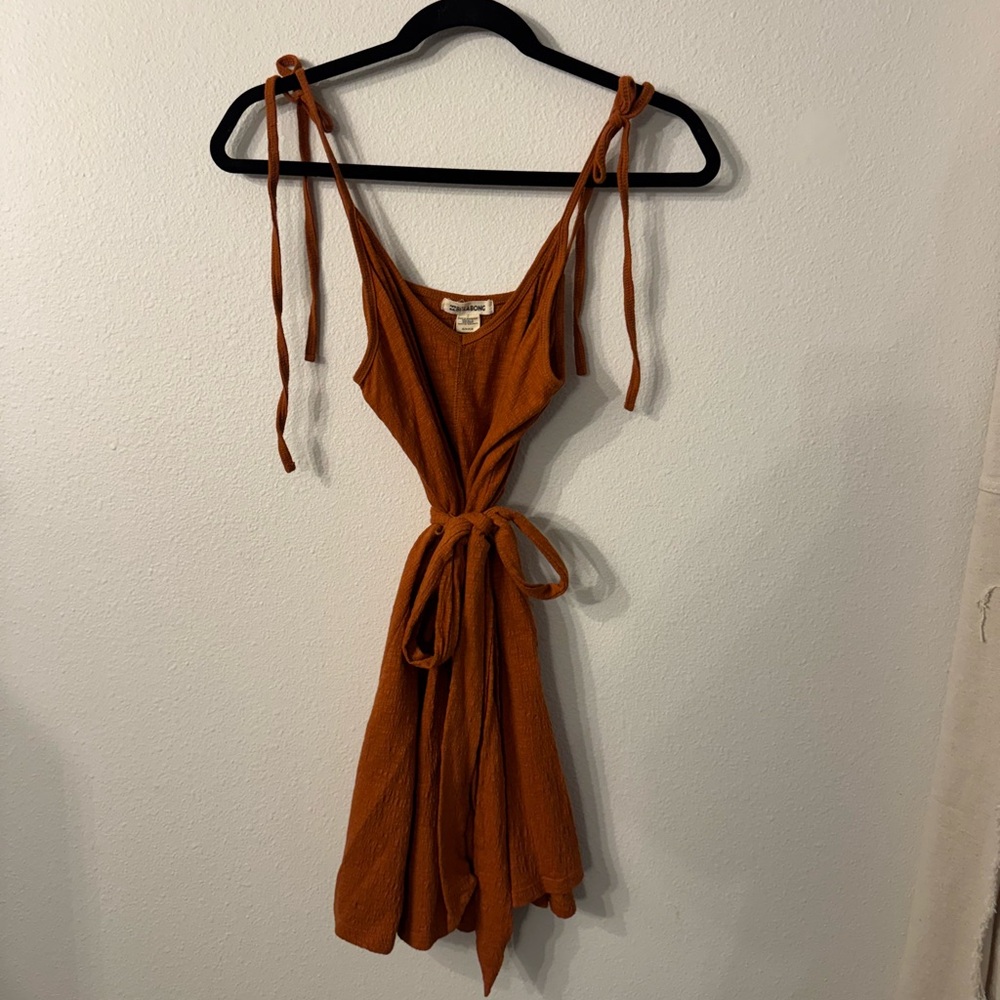 Billabong Brown and Orange Cut Out Wrap Sundress